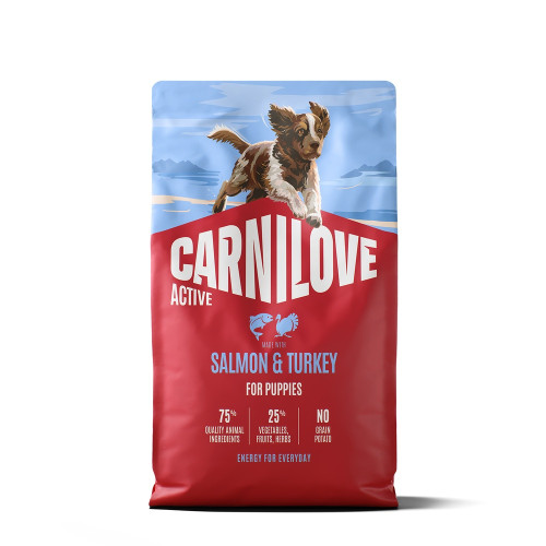 Сухий корм Carnilove Active Salmon & Turkey Puppy для цуценят, лосось та індичка, 4 кг