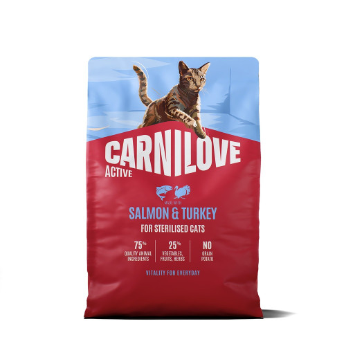 Сухий корм Carnilove Active Salmon & Turkey Sterilised для стерилізованих котів, лосось та індичка, 2 кг