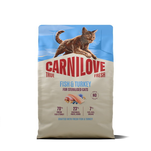 Сухий корм Carnilove True Fresh Fish & Turkey Sterilised для стерилізованих котів, риба та індичка, 2 кг