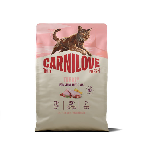 Сухий корм Carnilove True Fresh Turkey Sterilised для стерилізованих котів, індичка, 2 кг