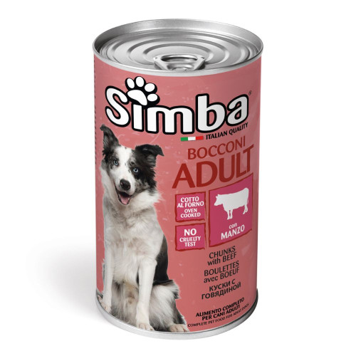 Влажный корм Monge Simba Dog Wet для взрослых собак, говядина, 1.23 кг