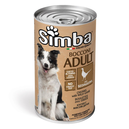 Влажный корм Monge Simba Dog Wet для взрослых собак, дичь, 1.23 кг