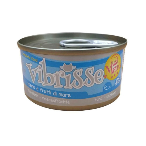 Консерва Vibrisse Menu для кошек, тунец с морепродуктами, 70 г
