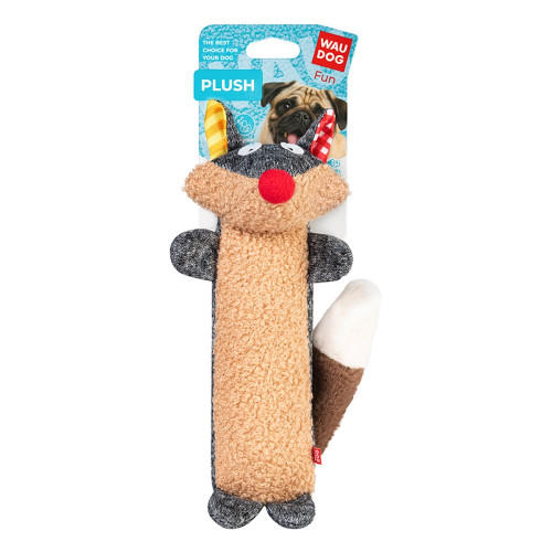 Іграшка WAUDOG Fun Plush для собак, Єнот, трикотаж, 7×24 см, L