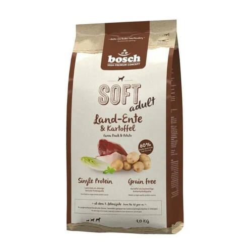Напіввологий корм Bosch Adult Soft Plus Land Duck & Potato для дорослих собак, качка з картоплею, 1 кг Напіввологий корм Bosch Adult Soft Plus Land Duck & Potato для дорослих собак, качка з картоплею, 1 кг