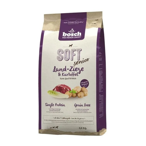Напіввологий корм Bosch Soft Senior Country Goat & Potato для літніх собак, коза з картоплею, 1 кг