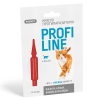 Краплі Provet Profiline для котів вагою від 4 до 8 кг, інсектоакарицид, 1 піпетка по 1 мл