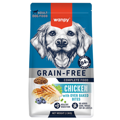 Беззерновий сухий корм Wanpy Adult Dog Grain Free Chicken для дорослих собак, курка, 1.5 кг