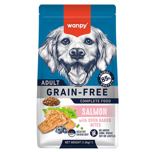 Беззерновий сухий корм Wanpy Adult Dog Grain Free Salmon для дорослих собак, лосось, 1.5 кг