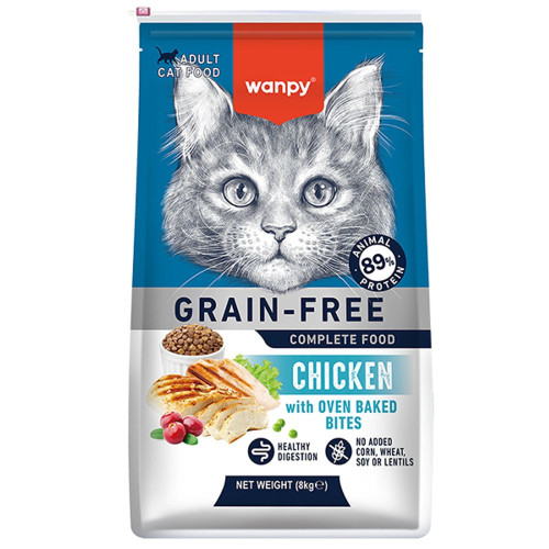 Беззерновий сухий корм Wanpy Adult Cat Grain Free Chicken для дорослих котів, курка, 8 кг