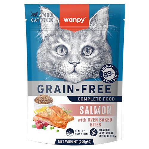 Беззерновий сухий корм Wanpy Adult Cat Grain Free Salmon для дорослих котів, лосось, 500 г