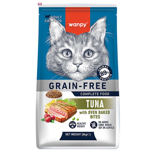 Беззерновий сухий корм Wanpy Adult Cat Grain Free Tuna для дорослих котів, тунець, 8 кг