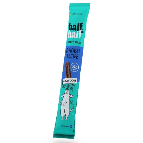 Ласощі Half&Half для собак, м'ясна паличка, з кроликом, 12 г