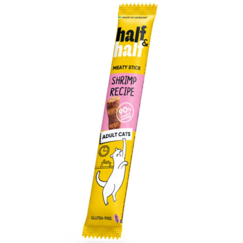 Ласощі Half&Half для котів, м'ясна паличка, з креветкою, 5 г