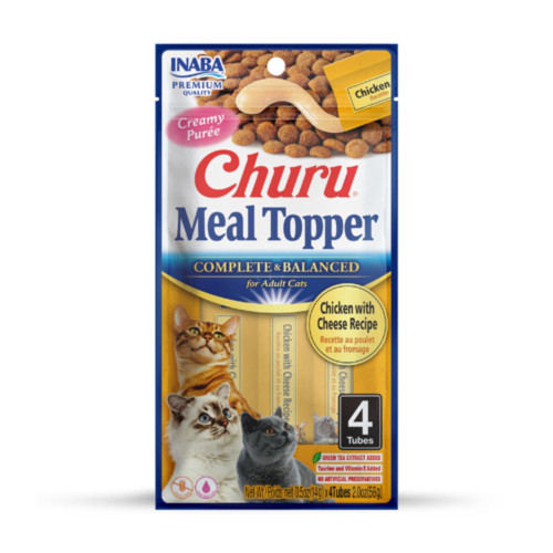 Ласощі Inaba Churu Meal Topper для котів, кремовий мус в стіках, з куркою та сиром, 4×14 г