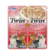 Вологий корм Inaba Twin Packs для котів, тунець з куркою в тунцевому бульйоні, 2×40 г