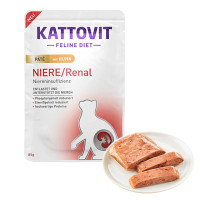Влажный корм-паштет Kattovit Veterinary Niere Renal Chicken Pate для кошек с заболеваниями почек, диетический, курица, 0.085 кг