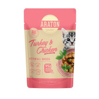 Влажный корм Araton Kitten All Breeds with Turkey and Chicken для котят, индейка с курицей, 85 г
