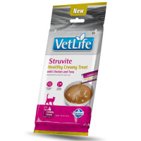 Ласощі Farmina VET LIFE CAT STRUVITE для котів, кремові, к куркою та тунцем, 60 г Ласощі Farmina VET LIFE CAT STRUVITE для котів, кремові, к куркою та тунцем, 60 г