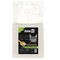 Рослинний наповнювач AnimAll Cassava Classic для котячого туалету, грудкуючий, без аромату, 6 л (2.6 кг)