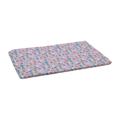 Пелюшка Misoko&Co для собак, багаторазова, з морськими кониками, рожевий, 70×80 см, 1 шт