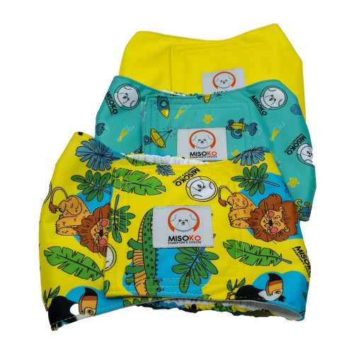 Підгузки Misoko&Co для собак (кобелів), багаторазові, Hollidays, розмір S, 3 шт