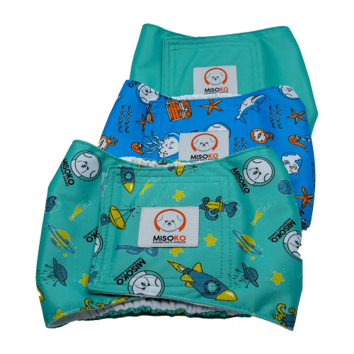 Підгузки Misoko&Co для собак (кобелів), багаторазові, Treasure, розмір XL, 3 шт