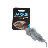 Игрушка Barksi для кошек, с колокольчиком и перьями, полевка Игрушка Barksi для кошек, с колокольчиком и перьями, полевка