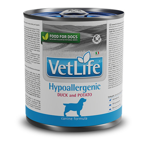 Влажный корм Farmina Vet Life Hypoallergenic Duck & Potato для взрослых собак при пищевой аллергии, утка с бататом, 300 г Влажный корм Farmina Vet Life Hypoallergenic Duck & Potato для взрослых собак при пищевой аллергии, утка с бататом, 300 г