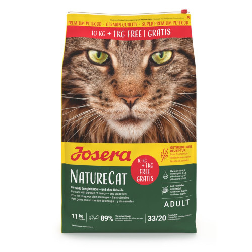 Сухий корм Josera NatureCat для молодих кішок від 6 місяців, з бататом, рисом і травами, 10 + 1 кг