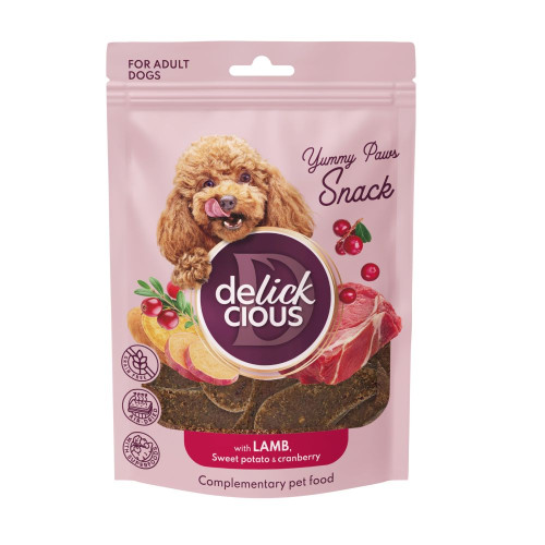 Ласощі Delickcious для собак, ягня з бататом та журавлиною, 8 г
