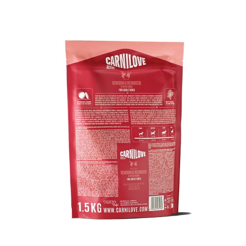 Сухий корм Carnilove Active Venison & Reindeer & Wild Boar Active Adults для активних собак, оленина і дикий кабан, 1.5 кг