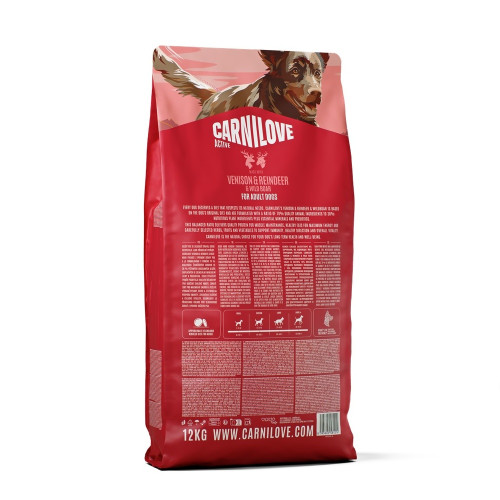 Сухий корм Carnilove Active Venison & Reindeer & Wild Boar Active Adults для активних собак, оленина і дикий кабан, 12 кг