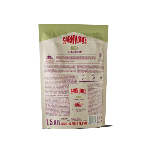 Сухий корм Carnilove True Fresh Duck Small Breed для собак малих порід, качка, 1.5 кг