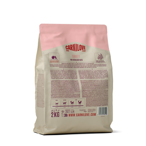 Сухий корм Carnilove True Fresh Turkey Sterilised для стерилізованих котів, індичка, 2 кг