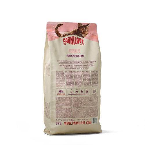 Сухой корм Carnilove True Fresh Turkey Sterilised для стерилизованных кошек, индейка, 6 кг
