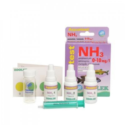 Тест змісту амонію - аміаку (NH3_NH4 +) Zoolek Aquatest NH3, 0,128 кг, 9 x 3,5 x 13,5 см (комплект)