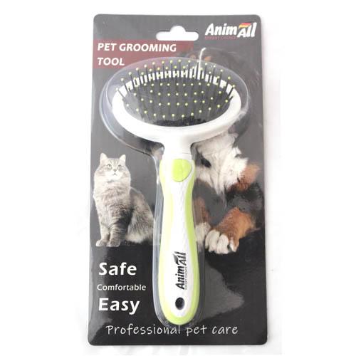 Массажная щетка AnimAll Groom для животных, зеленая