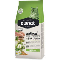Сухой корм Ownat Classic Hairball для выведения шерсти у кошек, 4 кг