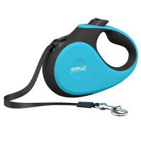 Рулетка-поводок AnimAll Deluxe М для собак до 25 кг/5 метров, бирюзовый-черный Рулетка-поводок AnimAll Deluxe М для собак до 25 кг/5 метров, бирюзовый-черный