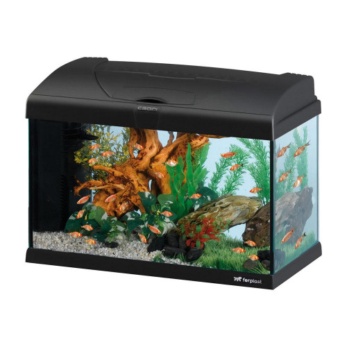 Акваріум скляні Ferplast Capri 50 Black з LED-освітленням, чорний, 40 л