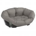 Пластиковый лежак Ferplast Sofa 8 Dove Grey в комплекте с подушкой для собак и кошек, 85×62×28,5 см