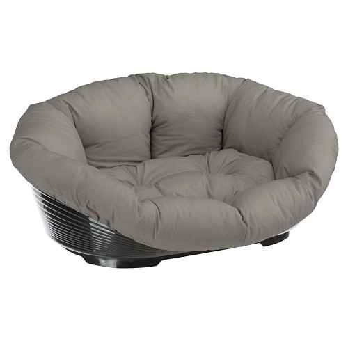 Пластиковый лежак Ferplast Sofa 8 Dove Grey в комплекте с подушкой для собак и кошек, 85×62×28,5 см
