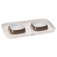 Ferplast Glam Tray Extra Small Dove Grey пастіковий піднос з мисками Glam 400 мл, сірий, 40x23x4,5 см Ferplast Glam Tray Extra Small Dove Grey пастіковий піднос з мисками Glam 400 мл, сірий, 40x23x4,5 см