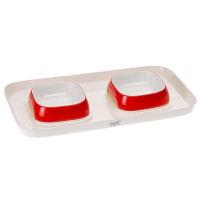 Ferplast Glam Tray Extra Small Red пастиковый поднос с мисками для кошек и собак, красный, 40x23x4,5 см Ferplast Glam Tray Extra Small Red пастиковый поднос с мисками для кошек и собак, красный, 40x23x4,5 см