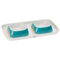 Ferplast Glam Tray Small Light Blue пастиковый поднос с мисками для кошек и собак, голубой, 40x23x5,5 см Ferplast Glam Tray Small Light Blue пастиковый поднос с мисками для кошек и собак, голубой, 40x23x5,5 см