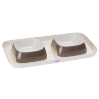 Ferplast Glam Tray Small Dove Grey пастиковый поднос с мисками для кошек и собак, серый, 40x23x5,5 см Ferplast Glam Tray Small Dove Grey пастиковый поднос с мисками для кошек и собак, серый, 40x23x5,5 см