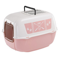 Закритий туалет Ferplast Toilet Home Prima Decor Pink для кішок з пластика Закритий туалет Ferplast Toilet Home Prima Decor Pink для кішок з пластика