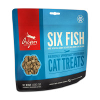 Лакомство Orijen 6 Fish Cat & Kitten со вкусом рыбы для кошек всех пород и возрастов, 35 г
