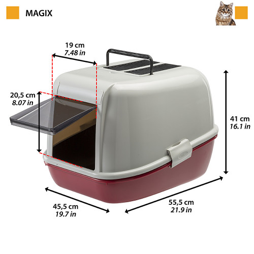 Закритий туалет Ferplast Toilet Home Magix для кішок з системою просіювання, 45,5x55,5x41 см